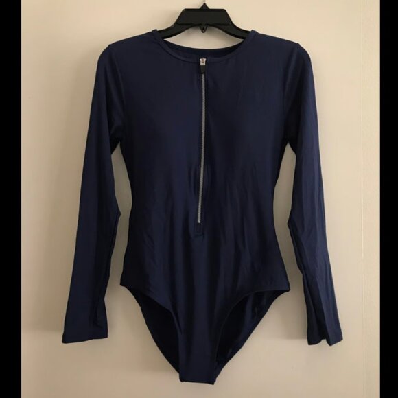 NTW $105 UPF 50 JANTZEN Zip Front Long Sleeve One-piece Swimsuit 8 - Picture 1 of 12